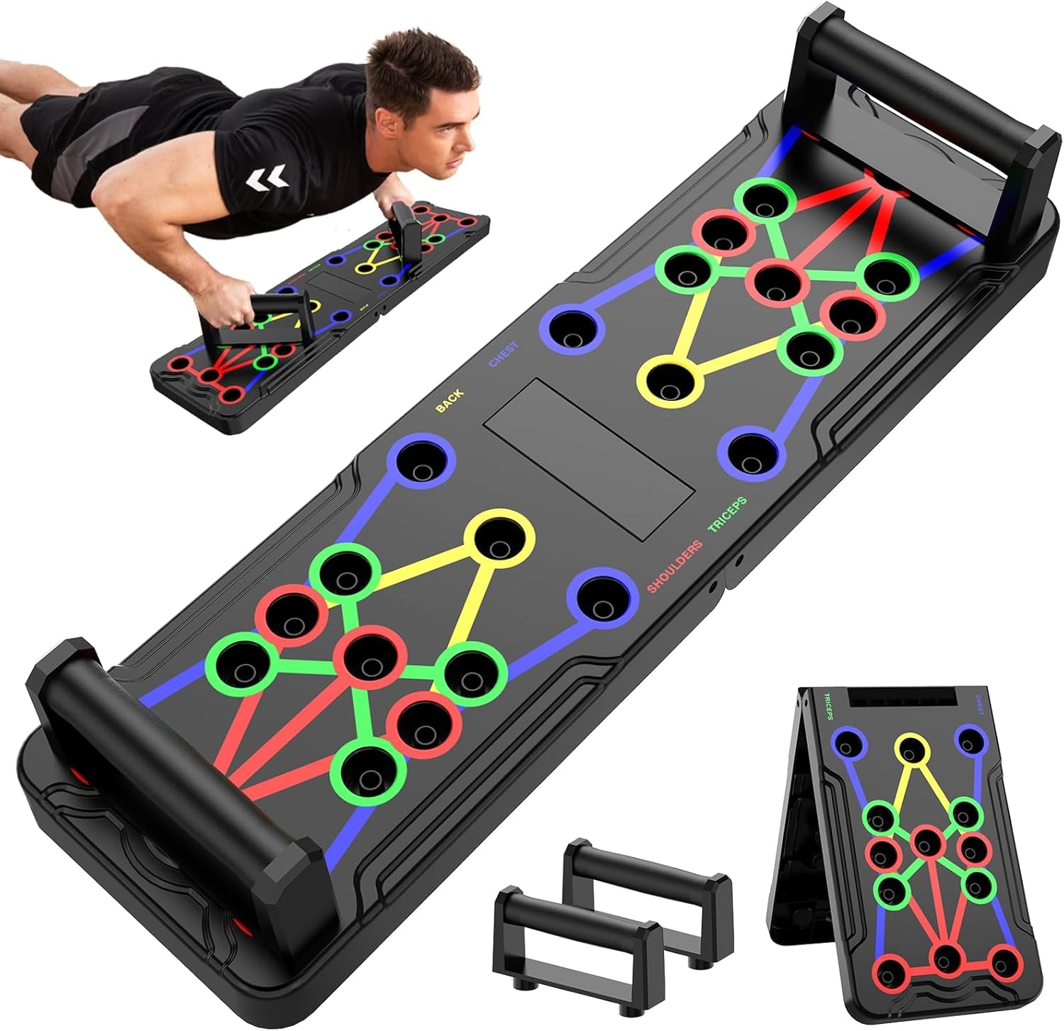 abla de Flexiones Multifuncional para Ejercicio en Casa - Sistema Profesional para Fortalecer Pecho y Brazos - Ideal para Entrenamiento de Fuerza y Quema de Grasa